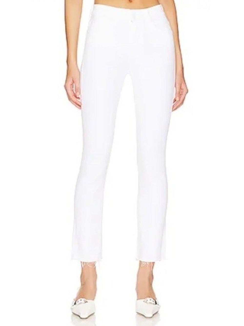 MOTHER Eggshell Mid rise Dazzler Ankle Step Fray Jeans - Size 28
